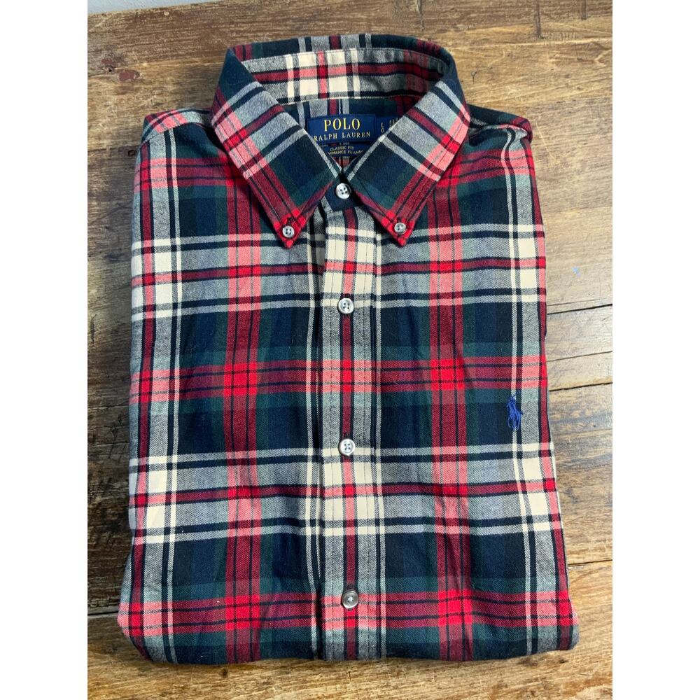 Polo Ralph Lauren Plaid Classic Fit Performace Flannel size large‎